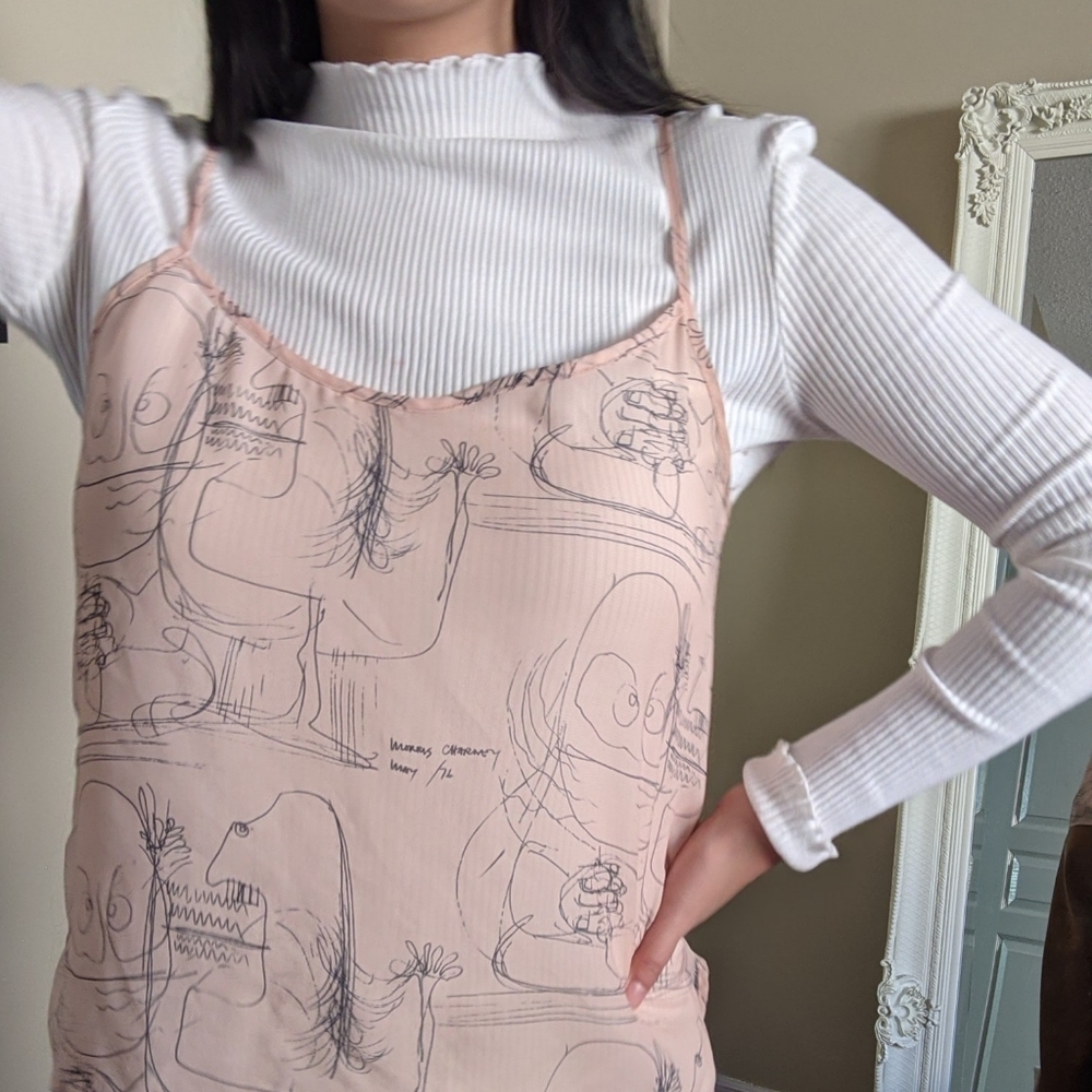 AMERICAN APPAREL CHIFFON ILLUSTRATION CAMISOLE